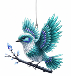 [2D FLAT ACRYLIC] Spirit Bluebird Memorial Ornament – Acrylic Bird from Heaven Sympathy Gift