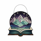 [2D FLAT ACRYLIC] Book Lover Suncatcher Ornament – Acrylic Mountain Scape Window Hanging Gift