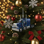 [2D FLAT ACRYLIC] Personalized Trucker Christmas Ornament | Custom Semi Truck Driver Gift