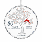[2D FLAT ACRYLIC] 30th Pearl Anniversary Glass Ornament – Wedding Keepsake Gift for Parents & Couples