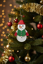 [2D FLAT ACRYLIC] Snowman FSL Embroidery Design – Christmas Lace Ornament for 4x4 Hoop