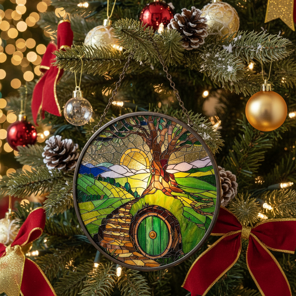 [2D FLAT ACRYLIC] The Shire Stained Glass Style Suncatcher – Gift for Fantasy Book Lovers