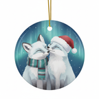 [2D FLAT ACRYLIC] Winter Fox Couple Ornament | 2D Flat Acrylic Ornament | Arctic Fox Christmas Decoration | Cute Animal Tree Ornament | Holiday Gift 2025