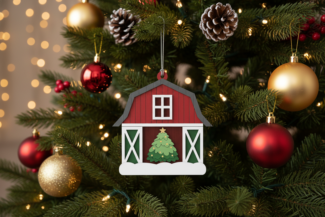 [2D FLAT ACRYLIC] Dog Paw 'Merry Christmas' Ornament