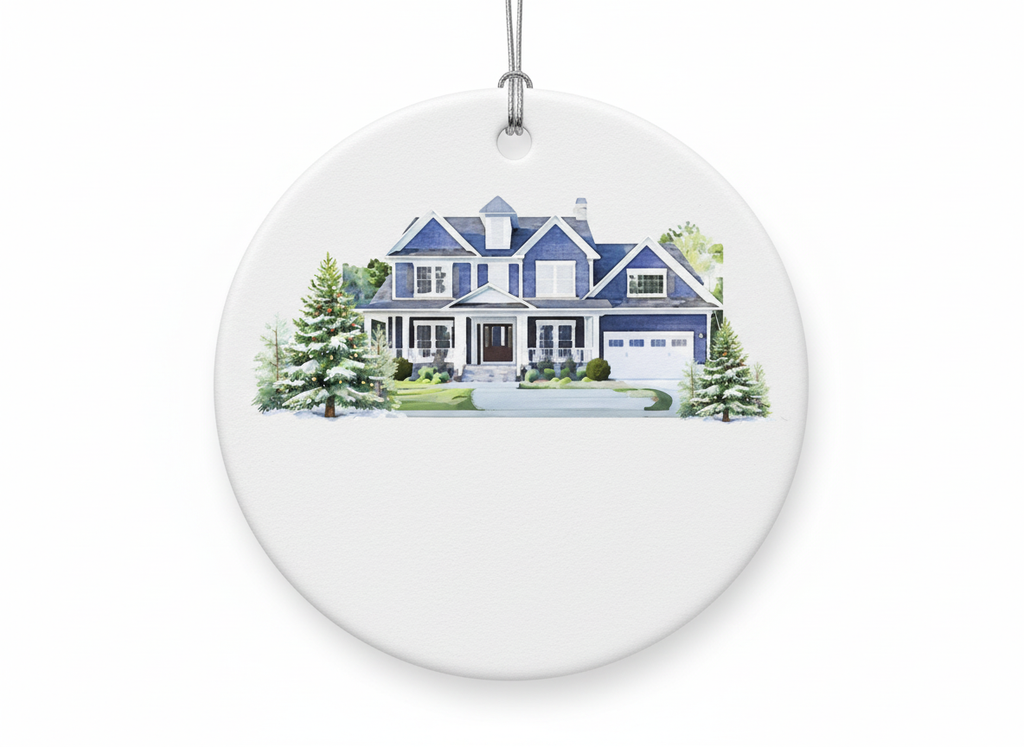 [2D FLAT ACRYLIC] Personalized New Home Photo Ornament – Custom Housewarming Christmas Gift