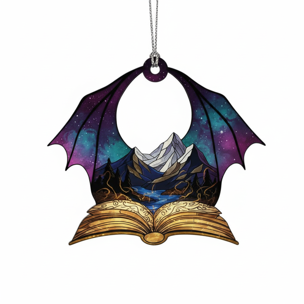 [2D FLAT ACRYLIC] Book Lovers Ceramic Christmas Ornament – Keepsake Gift for Readers & Librarians