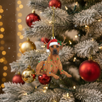 [2D FLAT ACRYLIC] Festive Rhodesian Ridgeback Christmas Ornament – Dog Lover Keepsake Gift