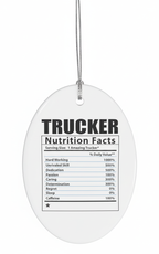 [2D FLAT ACRYLIC] Funny Trucker Nutritional Facts Christmas Ornament | Unique Truck Driver Gift for Holiday Decor