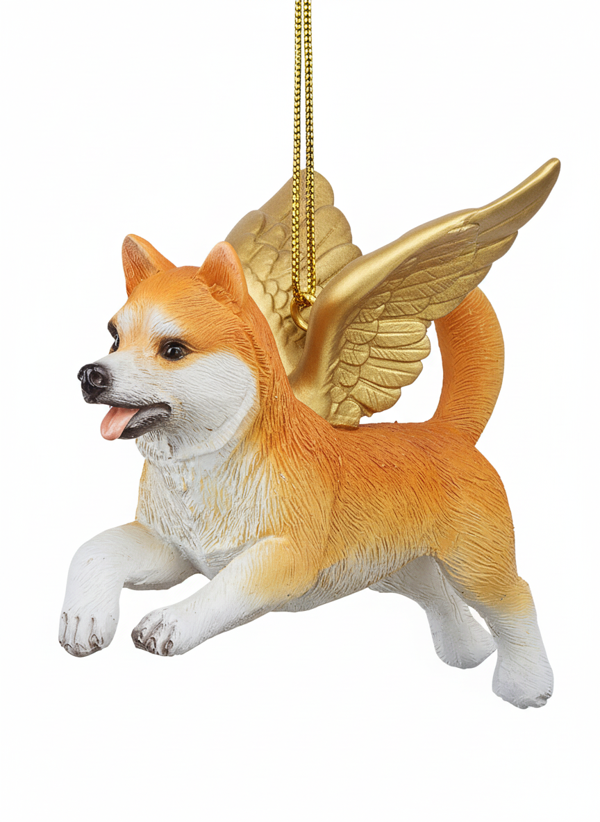 [2D FLAT ACRYLIC] Angel Welsh Corgi Christmas Ornament | Dog Memorial Holiday Decor