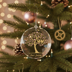 [2D FLAT ACRYLIC] 45th Sapphire Wedding Anniversary Glass Ornament – Keepsake Gift for Parents & Couples