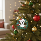 [2D FLAT ACRYLIC] American Bulldog Christmas Ornament – Festive Holiday Decor & Dog Lover Gift