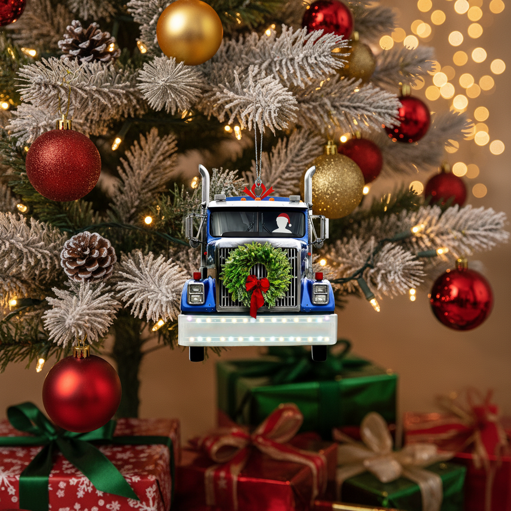 [2D FLAT ACRYLIC] Personalized Truck Driver Uniform Christmas Ornament | Custom Trucker Gift