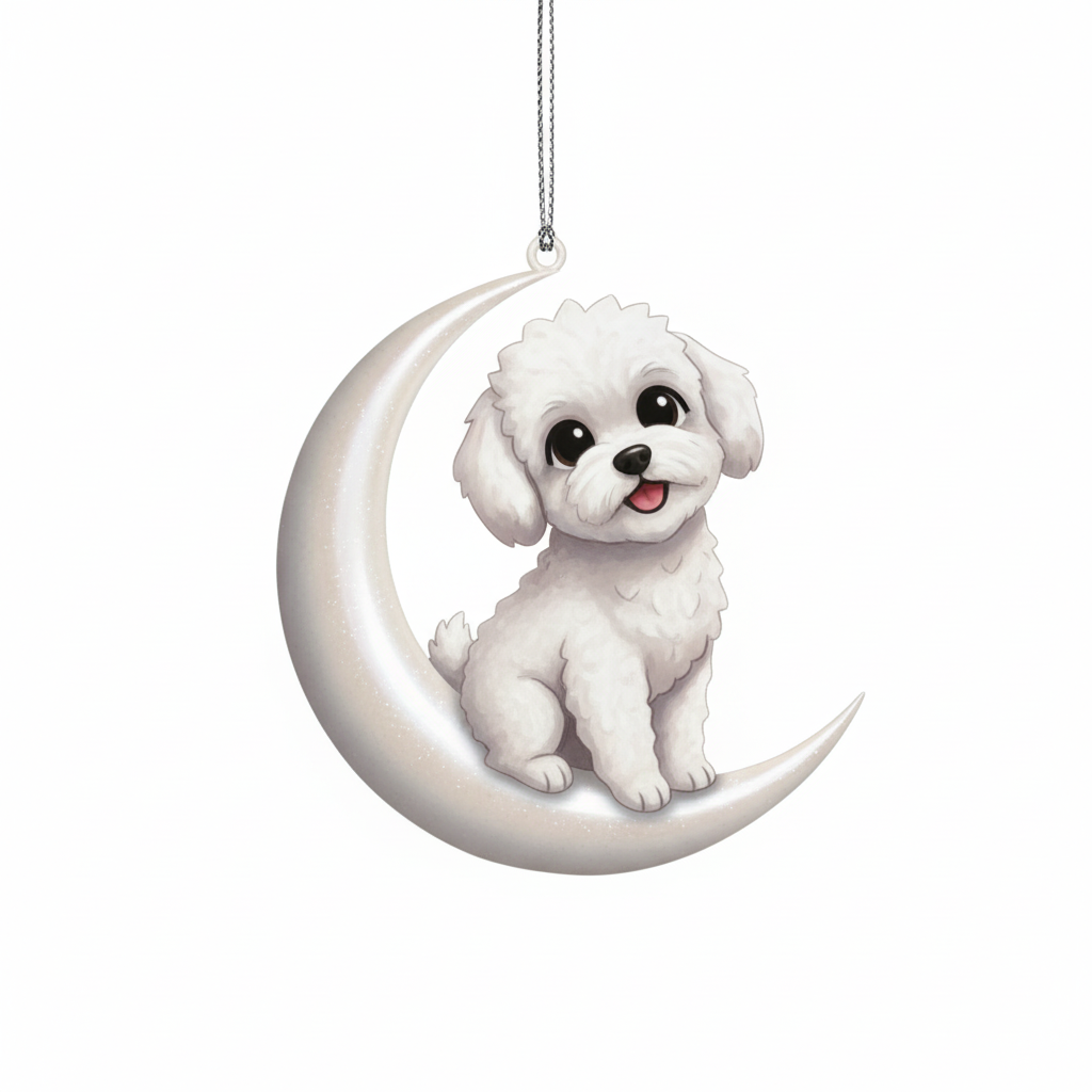 [2D FLAT ACRYLIC] Bichon Dog Memorial Ornament | In Loving Memory Christmas Keepsake Gift