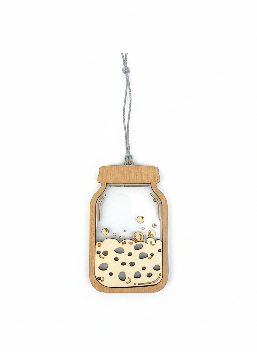 [2D FLAT ACRYLIC] Handmade Sourdough Starter Jar Ornament – Unique Christmas Gift for Bakers