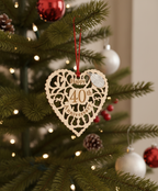 [2D FLAT ACRYLIC] 40th Ruby Anniversary Heart Ornament – Keepsake Gift for Couples