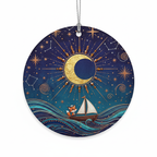 [2D FLAT ACRYLIC] Personalized Nativity Scene Ornament – Religious Ceramic Christmas Keepsake