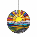 [2D FLAT ACRYLIC] Colorful Sunset Suncatcher Ornament – Acrylic Window Hanging for Home Decor