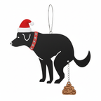 [2D FLAT ACRYLIC]  Black Labrador Christmas Dog Ornament – Funny Pet Ornament for Christmas Tree, Cute Dog Lover Gift, Holiday Home Decoration