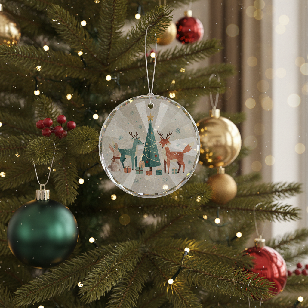 [2D FLAT ACRYLIC] Baby's First Christmas 2025 Glass Ornament | Elegant Newborn Keepsake Gift