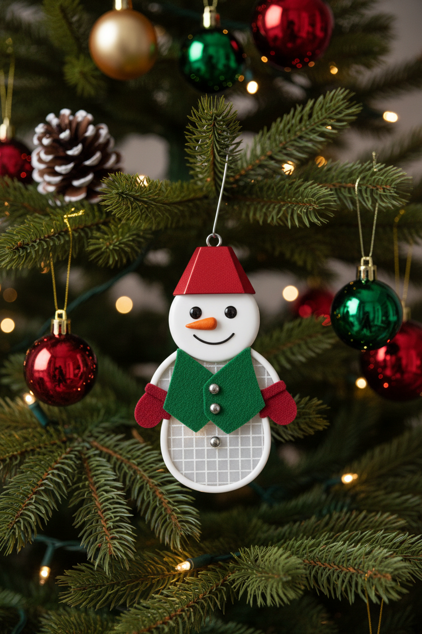 [2D FLAT ACRYLIC] Snowman FSL Embroidery Design – Christmas Lace Ornament for 4x4 Hoop