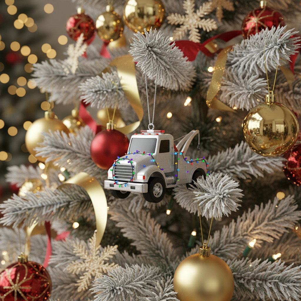 [2D FLAT ACRYLIC] Personalized Truck Christmas Ornament | Custom Trucker Gift for Semi-Truck Drivers