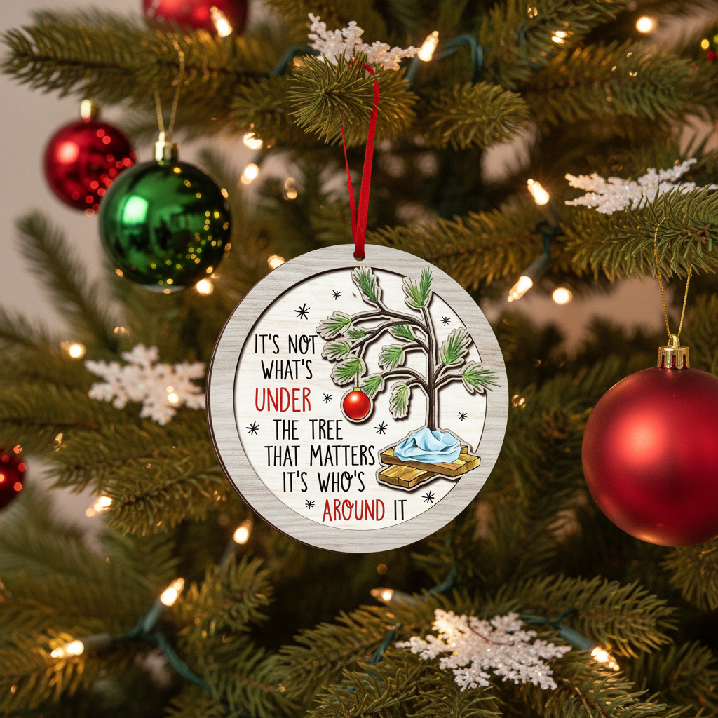 [2D FLAT ACRYLIC] Meaningful Christmas Ornament | It's Not What's Under the Tree Quote | Family Holiday Gift 2025