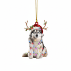 [2D FLAT ACRYLIC] Alaskan Malamute Christmas Ornament – Festive Holiday Decor & Dog Lover Gift