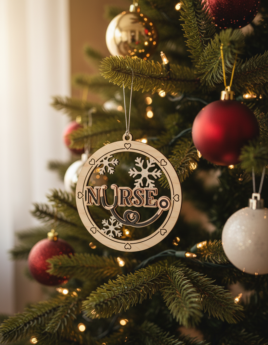 [2D FLAT ACRYLIC] Nurse Christmas Ornament 2025 – Keepsake Gift for Healthcare Heroes