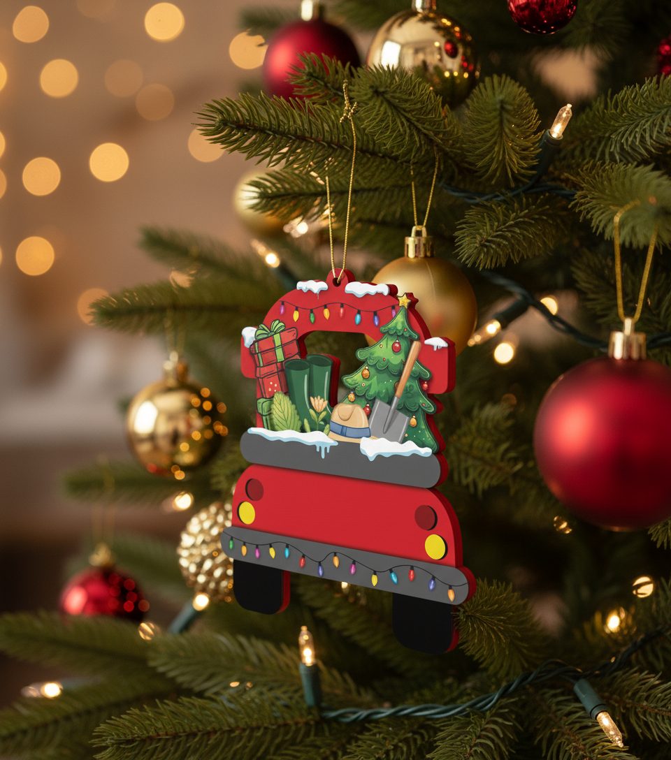 [2D FLAT ACRYLIC] Truck Driver Christmas Ornament | Unique Trucker Gift & Holiday Tree Decor