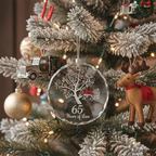 [2D FLAT ACRYLIC] 65th Blue Sapphire Wedding Anniversary Glass Ornament – Keepsake Gift for Parents & Couples