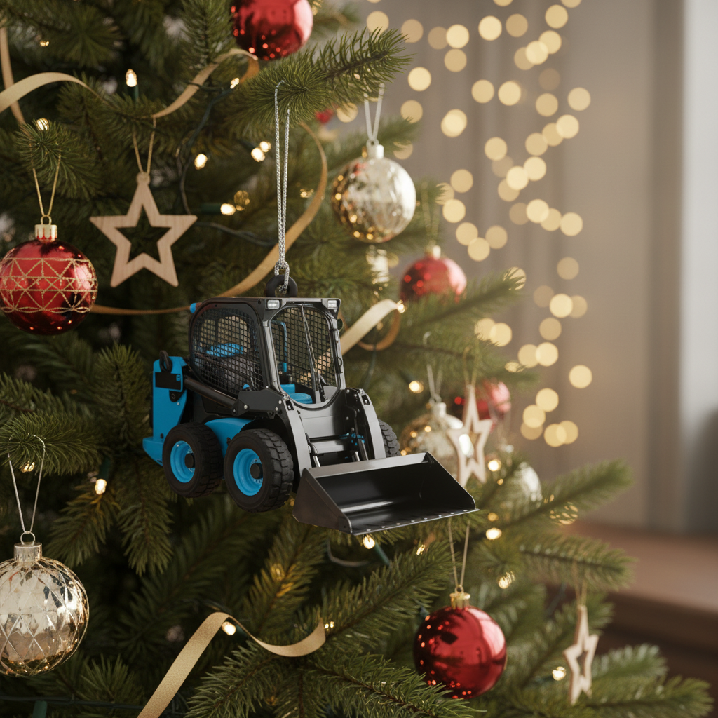 [2D FLAT ACRYLIC] Personalized Dump Truck Christmas Ornament | Construction Holiday Decor & Trucker Gift