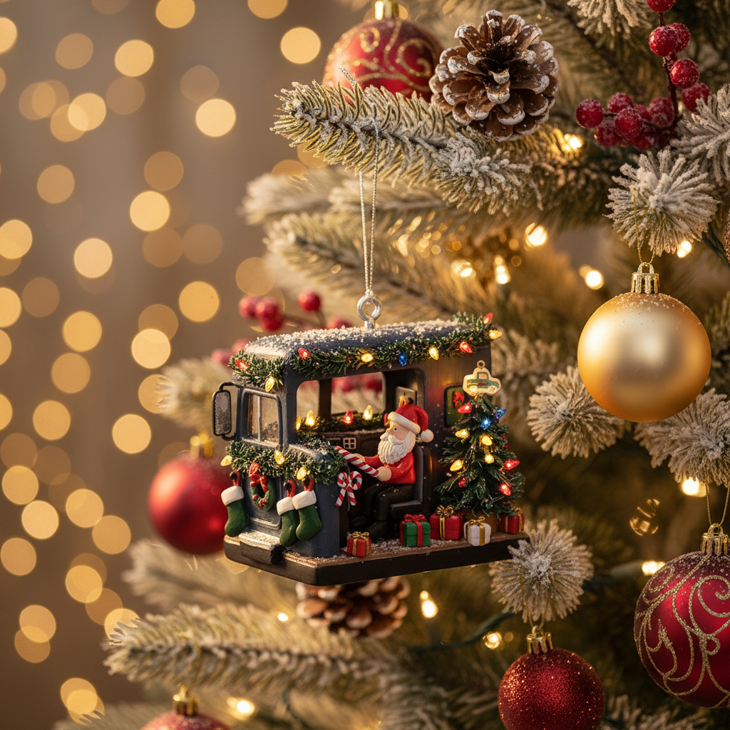 [2D FLAT ACRYLIC] Personalized Delivery Driver Christmas Ornament | Custom Trucker Gift for Mail Carriers