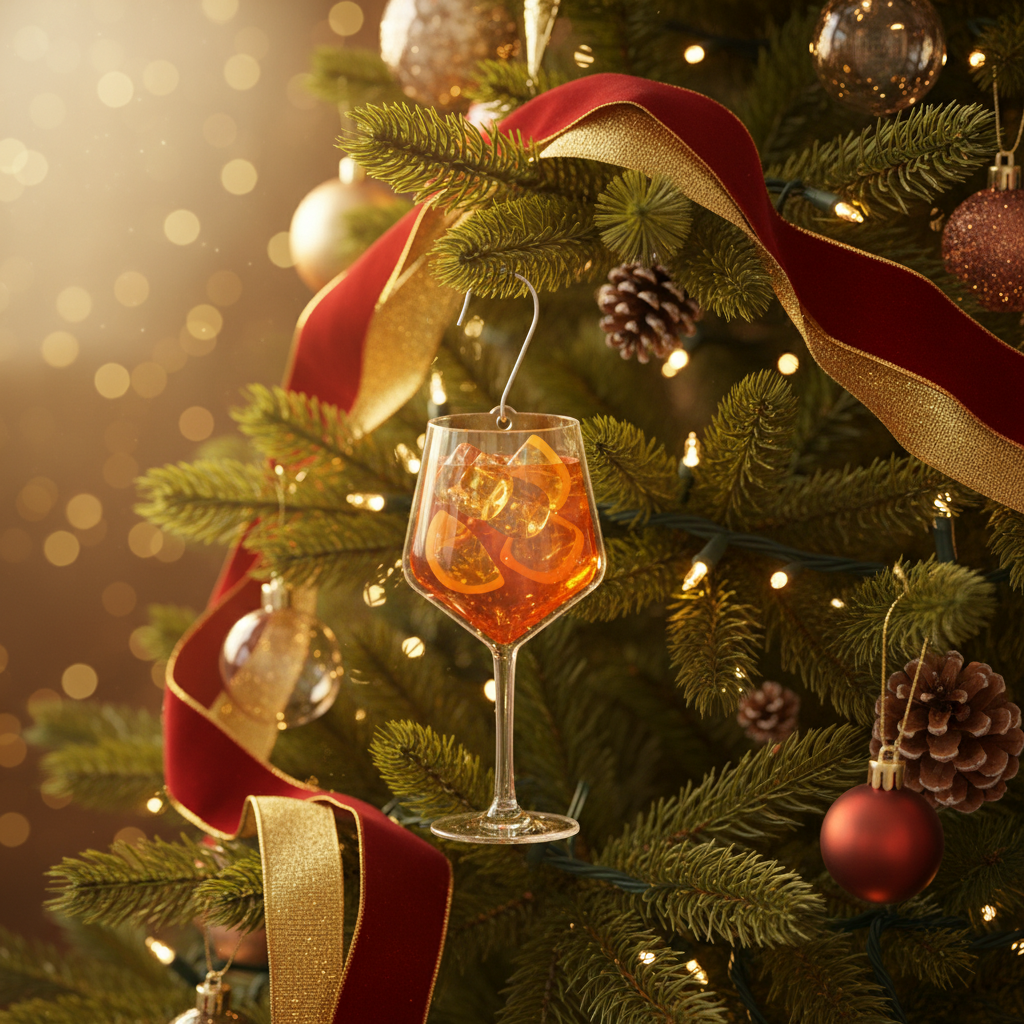 [2D FLAT ACRYLIC] Cocktail Christmas Ornament – Personalized Gift for Whiskey & Cocktail Lovers