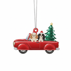 [2D FLAT ACRYLIC] Cavalier King Charles Spaniel Red Truck Christmas Ornament – Dog Lover Keepsake Gift