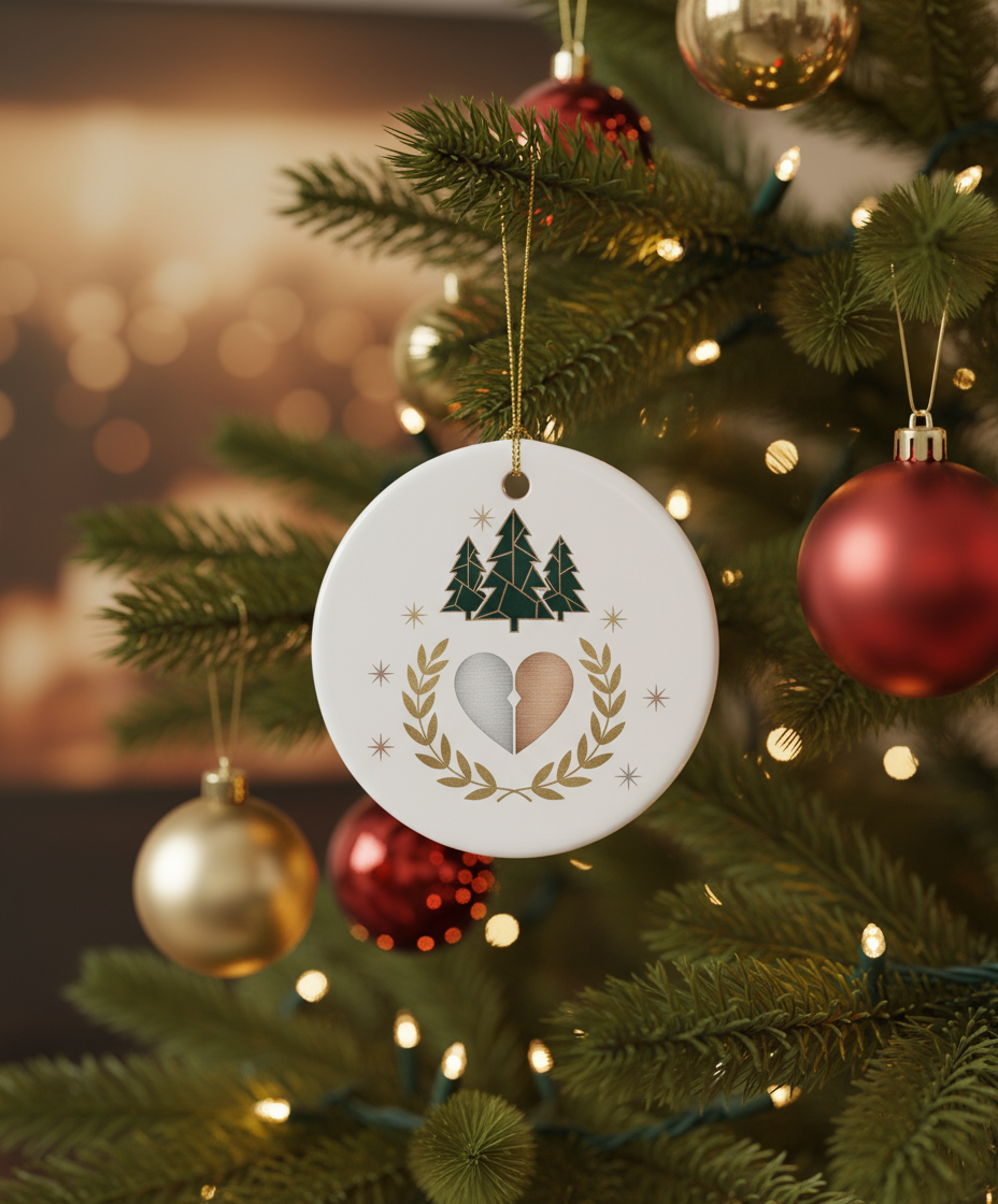 [2D FLAT ACRYLIC] 25th Silver Anniversary Ceramic Ornament 2025 – Keepsake Gift for Couples