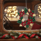 [2D FLAT ACRYLIC] Christmas Wreath Acrylic Suncatcher Ornament – Festive Holiday Home Decor