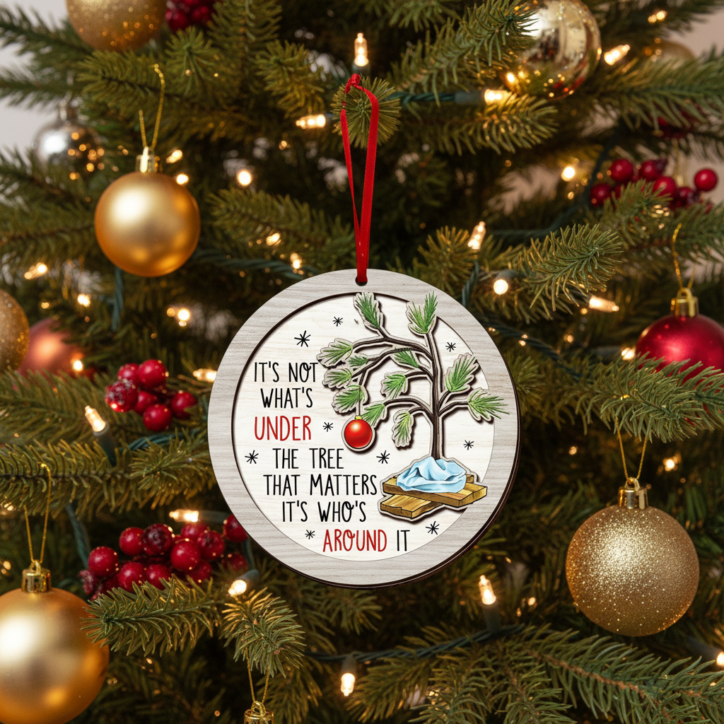 [2D FLAT ACRYLIC] Meaningful Christmas Ornament | It's Not What's Under the Tree Quote | Family Holiday Gift 2025