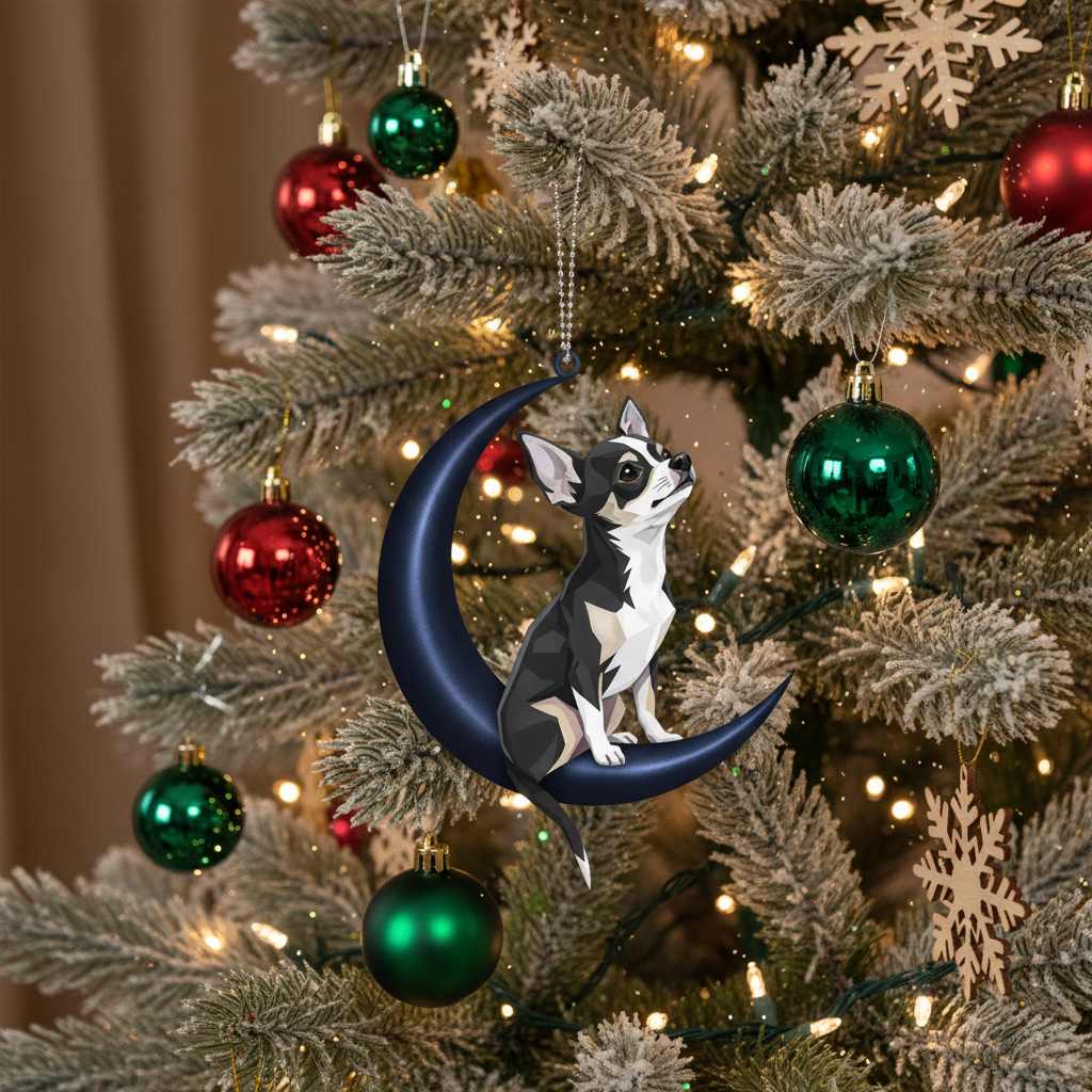 [2D FLAT ACRYLIC] Chihuahua Memorial Ornament | In Loving Memory Christmas Keepsake & Loss of Pet Gift