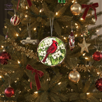 [2D FLAT ACRYLIC] Red Cardinal Suncatcher Window Hanging – Acrylic Bird Ornament Memorial Gift