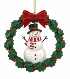 [2D FLAT ACRYLIC] Rotatable Christmas Wreath Ornament 2025 – Metal Holiday Keepsake Gift