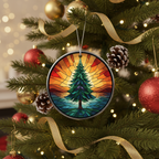 [2D FLAT ACRYLIC] 2025 Stained Glass Effect Christmas Ornament – Collectible Acrylic Suncatcher Gift