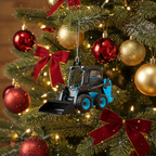 [2D FLAT ACRYLIC] Personalized Dump Truck Christmas Ornament | Construction Holiday Decor & Trucker Gift