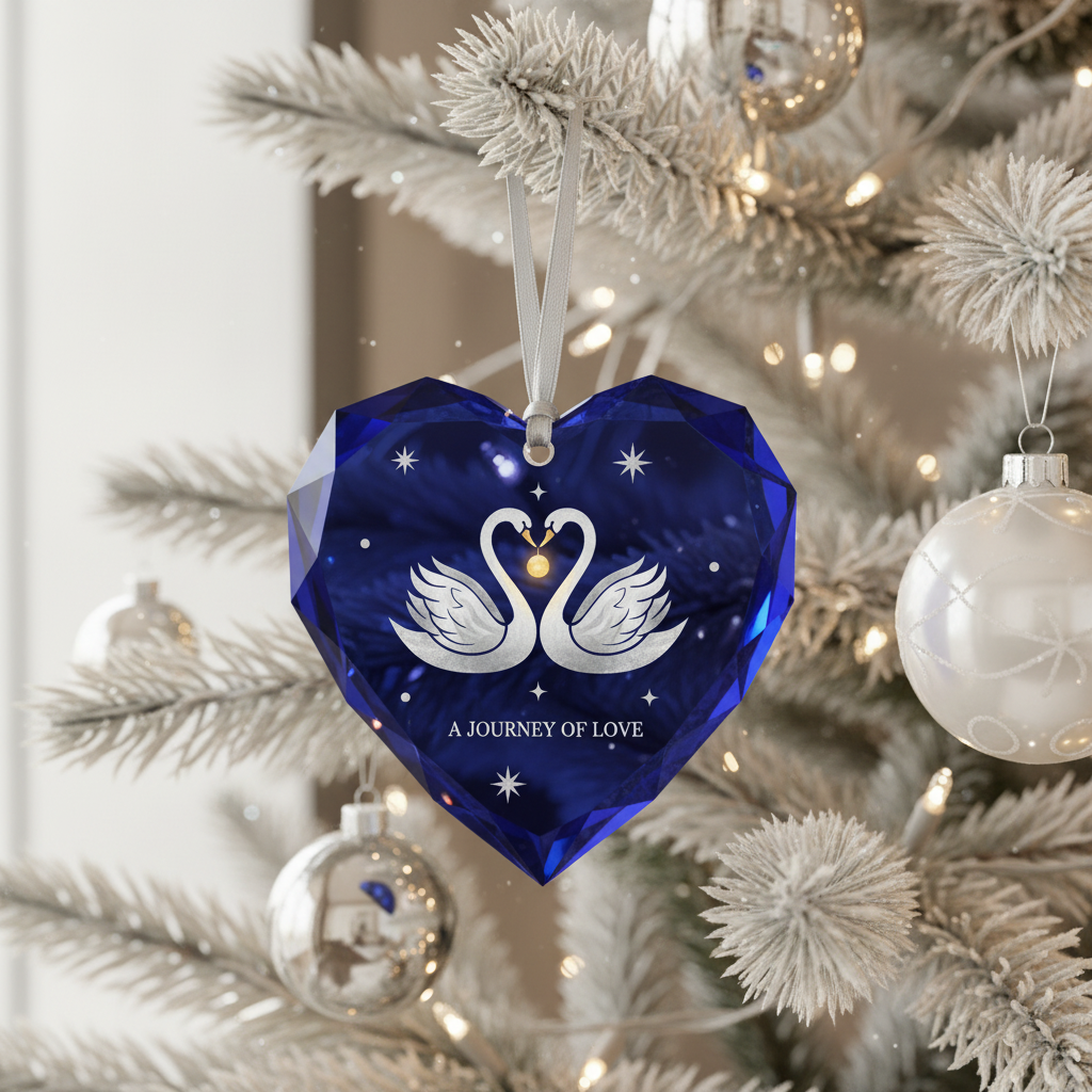 [2D FLAT ACRYLIC] 40th Ruby Anniversary Glass Ornament – Heartfelt Keepsake Gift for Couples