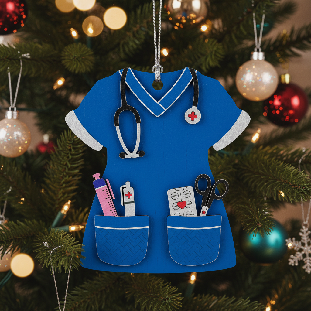 [2D FLAT ACRYLIC] Scrub Life Nurse Ornament 2025 – Heartfelt Christmas Gift for Healthcare Heroes