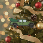[2D FLAT ACRYLIC] Big Rig Semi Truck Christmas Ornament | Festive Holiday Decor for Truck Drivers