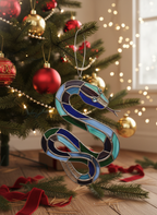 [2D FLAT ACRYLIC] Stained Glass Style Snake Ornament – Acrylic Window Hanging & Home Decor