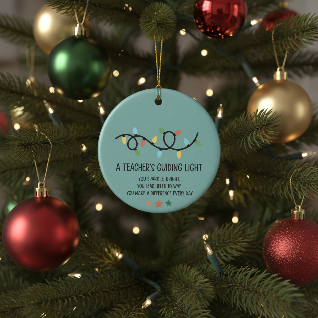 [2D FLAT ACRYLIC] Teacher Christmas Ornament 2025 – Meaningful Thank You Gift for Educators