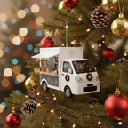 [2D FLAT ACRYLIC] Personalized Food Truck Christmas Ornament | Custom Beverage Truck Gift & Holiday Decor