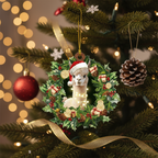 [2D FLAT ACRYLIC] Adorable Alpaca Christmas Ornament – Festive Holiday Keepsake Gift