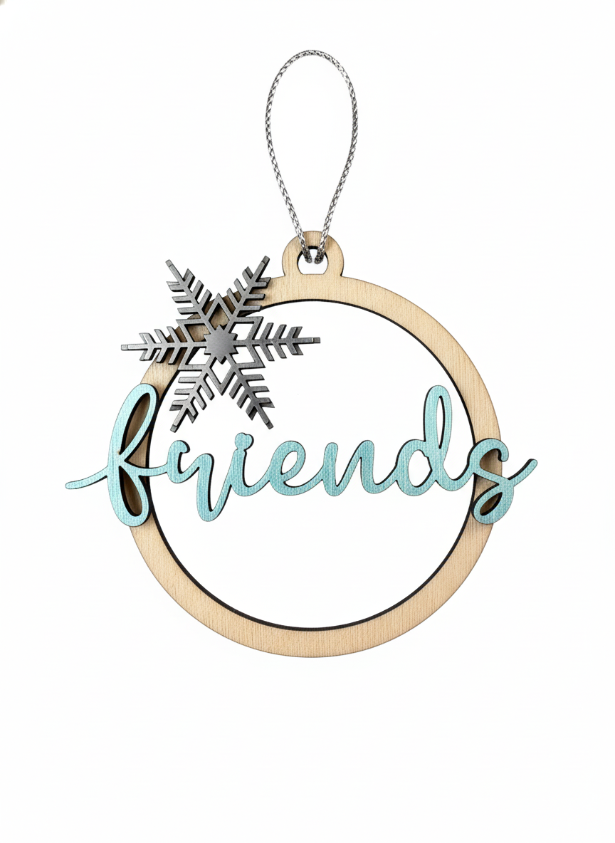 [2D FLAT ACRYLIC] Friendship Ornament – Heartfelt Christmas Keepsake Gift for Best Friends
